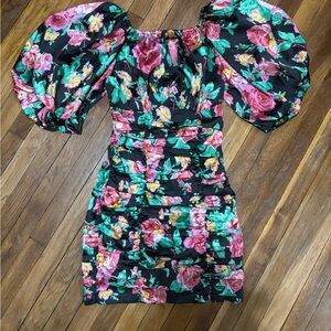 For Love And Lemons Floral Mini Dress - Pink and Green